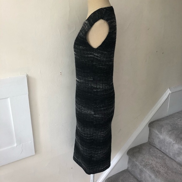 D. Exterior Sleeveless Wool Mohair Black Gray Tweed Shift Dress EUC Size Small - Picture 4 of 7